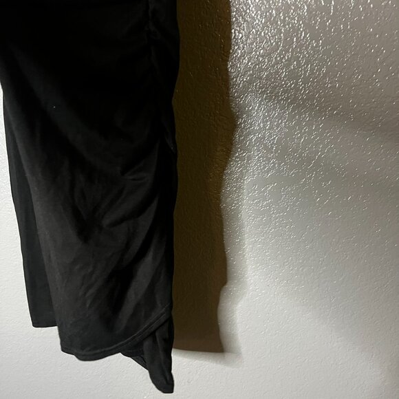 BTFBM Black Bodycon Midi Dress Women’s Sleeveless Ruched Side Casual - Picture 8 of 9